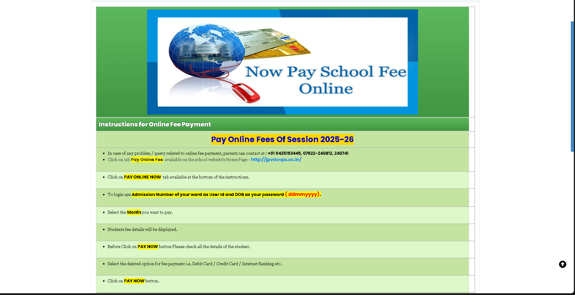 Pay School Fee Online
